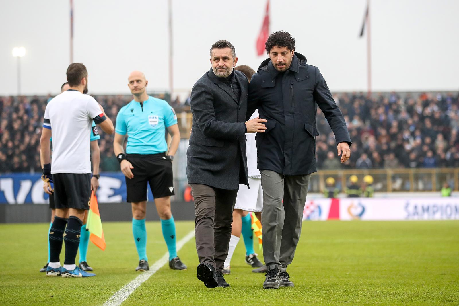 09.11.2024., stadion Velika Gorica - 13. kolo SuperSport HNL-a: HNK Gorica - GNK Dinamo Zagreb. Trener Dinama Nenad Bjelica i Mario Carevic, trener HNK Gorice. Photo: Slavko Midzor/PIXSELL