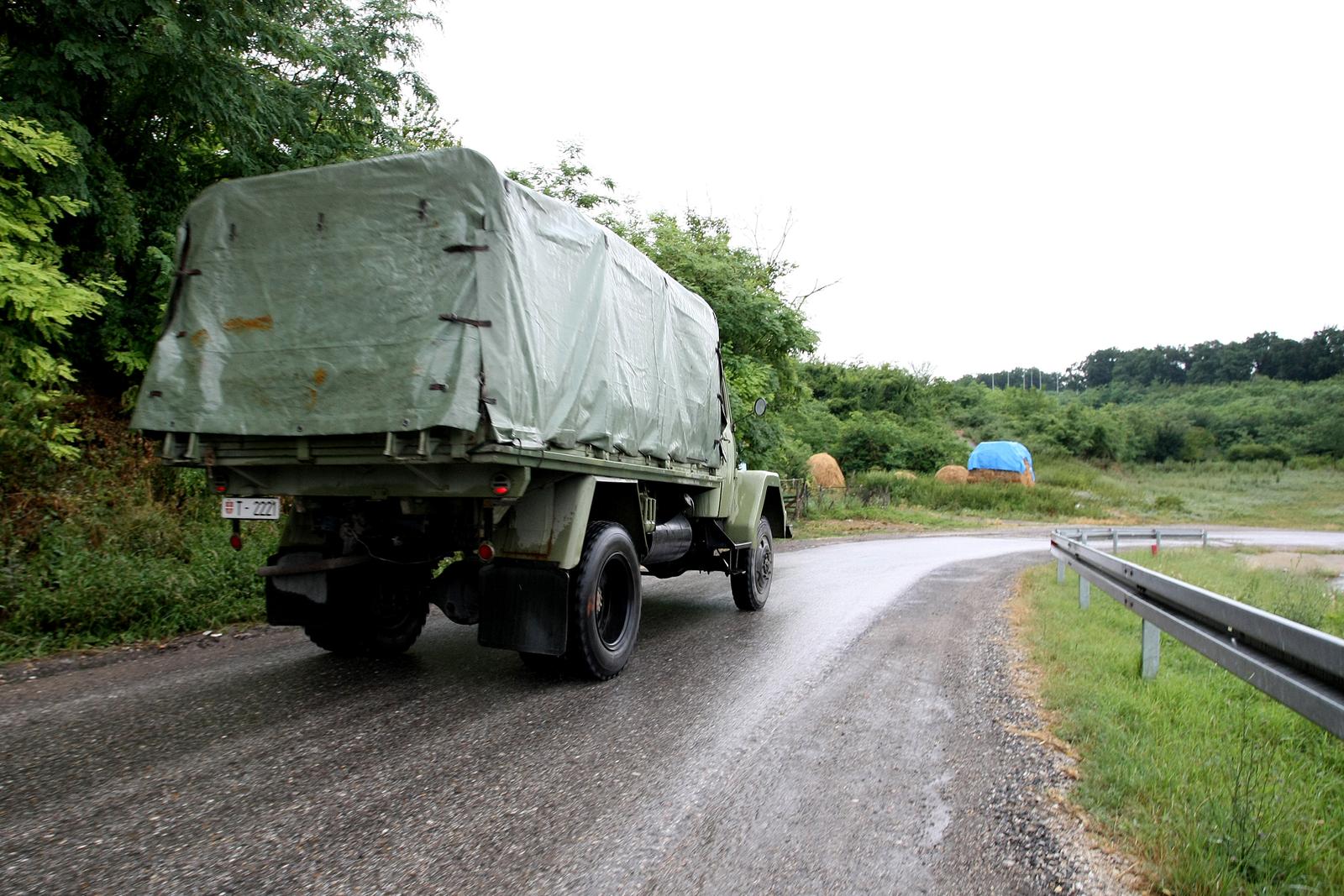 20.07.2011., Fruska Gora, Srbija - Na prostoru obronaka Nacionalnog parka Fruska Gora uhicen je posljednji haski bjegunac Goran Hadzic. Prolazak vojnih kamiona cesta je pojava, buduci da je vojarna blizu. rPhoto: Davor Javorovic/PIXSELL