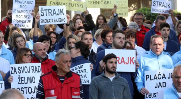 11.11.2024., Rijeka - strajk medicinskih djelatnika u KBC-u Rijeka. Photo: Goran Kovacic/PIXSELL