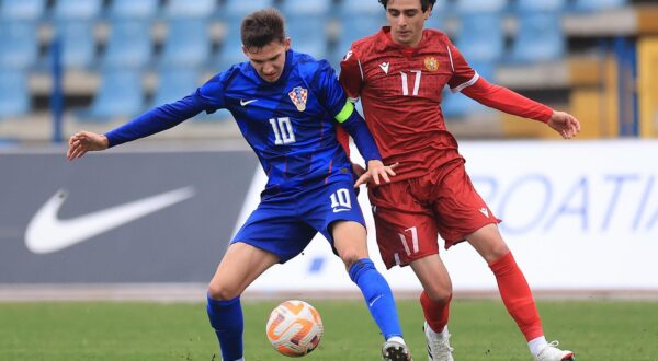 13.11.2024., stadion Branko Cavlovic Cavlek, Karlovac - kvalifikacijski turnir U19 reprezentacija Hrvatske i Armenije u okviru prvog kvalifikacijskog kola za odlazak na Europsko prvenstvo u Rumunjskoj iduce godine.. Photo: Marko Prpic/PIXSELL