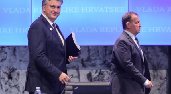 14.03.2024., Zagreb - 293. sjednica Vlade u Nacionalnoj i sveucilisnoj knjiznici. Andrej Plenkovic, Vili Beros. Photo: Tomislav Miletic/PIXSELL