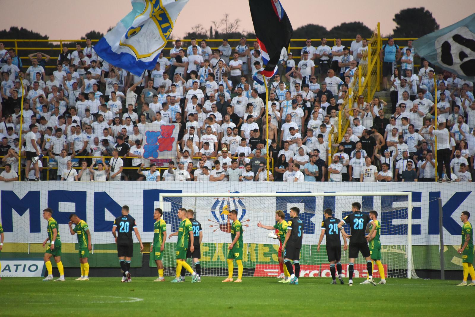 14.04.2024., stadion Aldo Drosina, Pula - SuperSport HNL, 30. kolo, NK Istra 1961 - HNK Rijeka. navijaci Rijeke, Armada Photo: Sasa Miljevic/PIXSELL