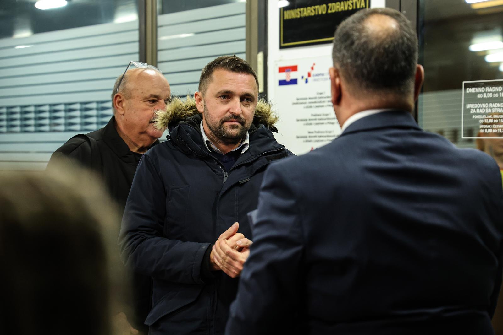 14.11.2024., Zagreb - Sastanak predstavnika sindikata Zajedno s ministrom Berosem u Ministarstvu zdravstva. Izjave nakon sastanka. Krunoslav Kusec. Photo: Luka Stanzl/PIXSELL