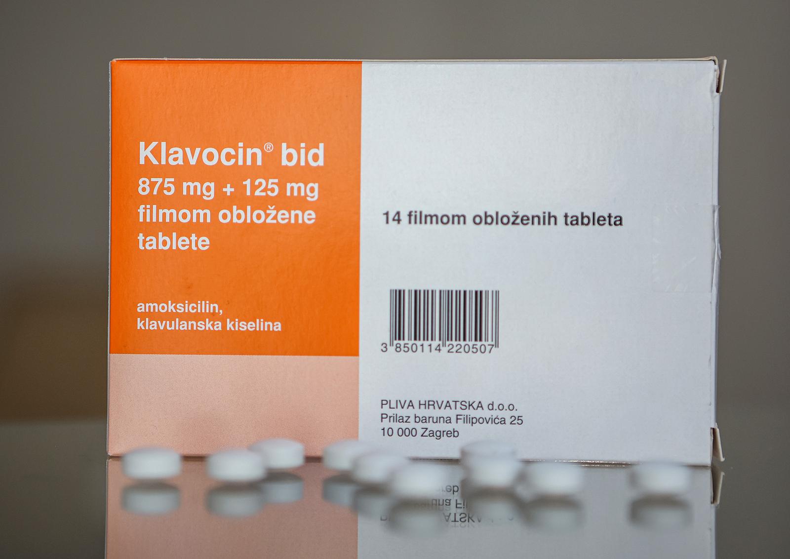 18.10.2021.,  Ilustracijske fotografije lijekova i tableta protiv bolova, antibiotik Klavocin bid.  Photo: Marko Prpic/PIXSELL