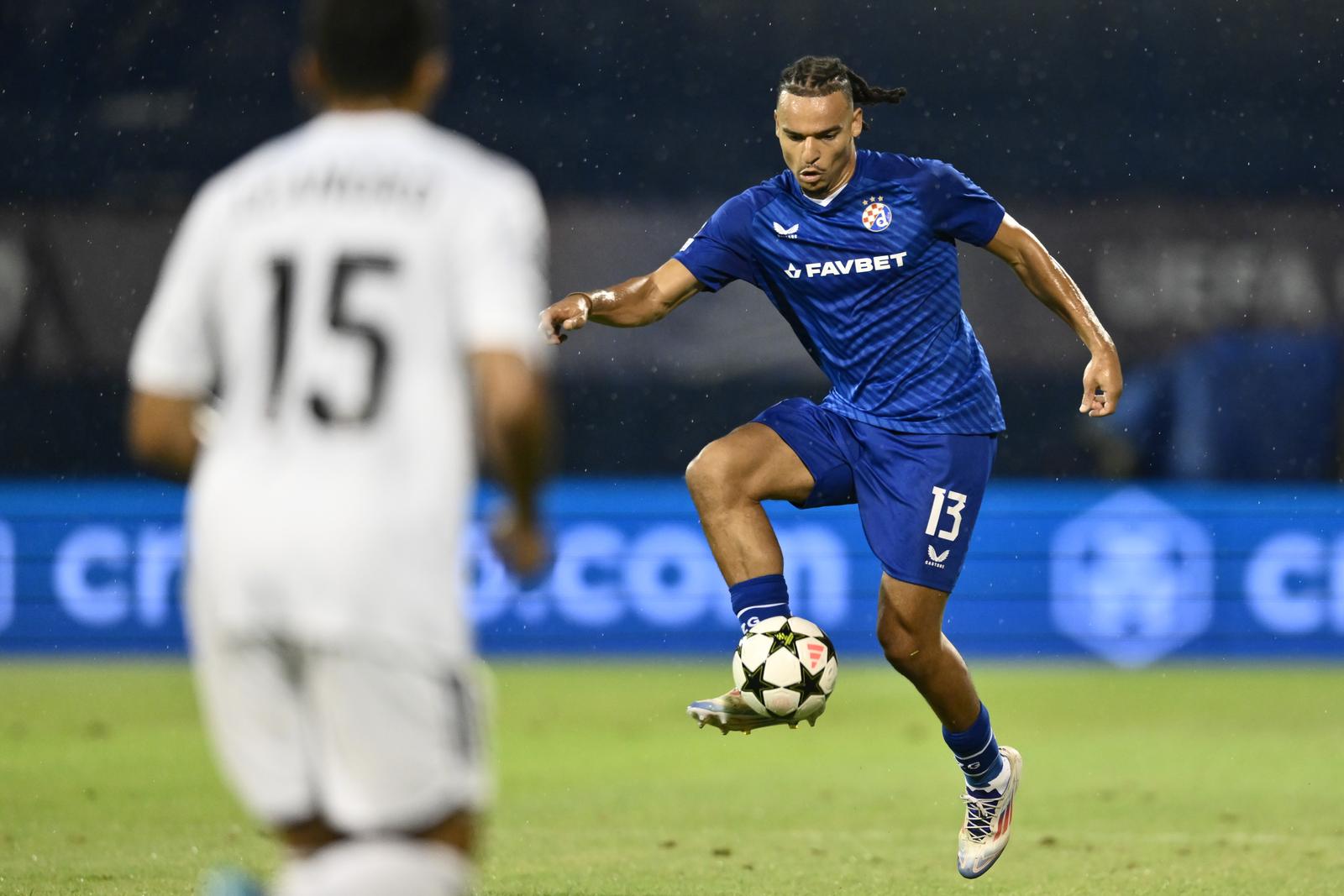 20.08.2024., stadion Maksimir, Zagreb - Prva utakmica play-offa za ulazak u UEFA Ligu prvaka, GNK Dinamo - FK Qarabag. Samy Mmaee Photo: Josip Regovic/PIXSELL