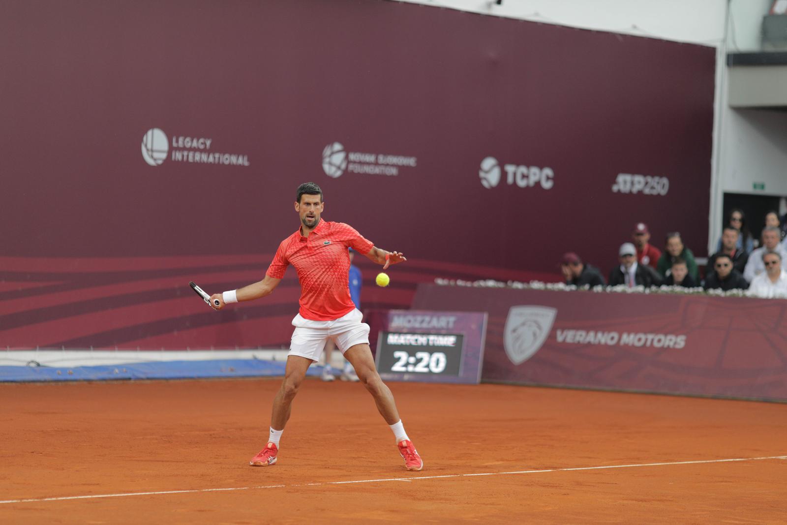 18.04.2023., Centralni teren Nacionalnog teniskog kompleksa u parku Mladen Stojanovic, Banjaluka (BiH) – Novak Djokovic izgubio Dusana Lajovica rezultatom 2:0 u setovima.

 Photo: Dejan Rakita/PIXSELL