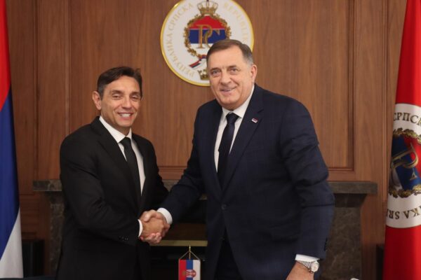 21, November, 2024, Banja Luka - Meeting of the President of the Republic of Srpska, Milorad Dodik, and the Deputy Prime Minister of the Republic of Serbia, Aleksandar Vulin. Aleksandar Vulin, Milorad Dodik. Photo: Borislav Zdrinja, Zipa Photo/ATAImages

21, novembar, 2024, Banja Luka - Sastanak predsednika Republike Srpske Milorada Dodika i potpredsednika Vlade Republike Srbije Aleksandra Vulina. Photo: Borislav Zdrinja, Zipa Photo/ATAImages Photo: Borislav Zdrinja/ATAImages/PIXSELL