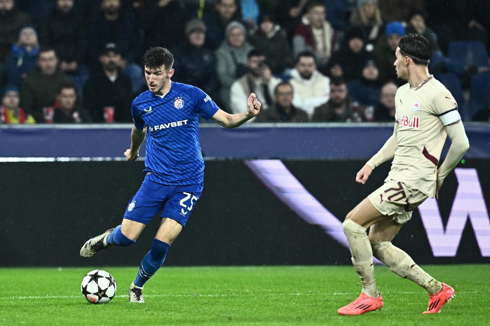 23.10.2024., stadion Salzburg, Salzburg, Austrija - UEFA Liga prvaka, grupna faza, 3. kolo, FC Salzburg - GNK Dinamo. Petar Sucic Photo: Marko Lukunic/PIXSELL