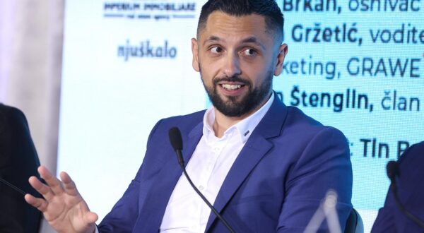 24.10.2023., Hotel Zonar, Zagreb - Konferencija Poslovnog dnevnika Trziste nekretnina 2024: trendovi i financiranje kupnje. Panel rasprava: Trziste nekretnina 2024: trendovi i financiranje kupnje. Tin Basic, Ivana Rasic, Vjeko Peretic, Filip Brkan, Sanja Grzetic, Marin Stenglin.  Photo: Goran Stanzl/PIXSELL