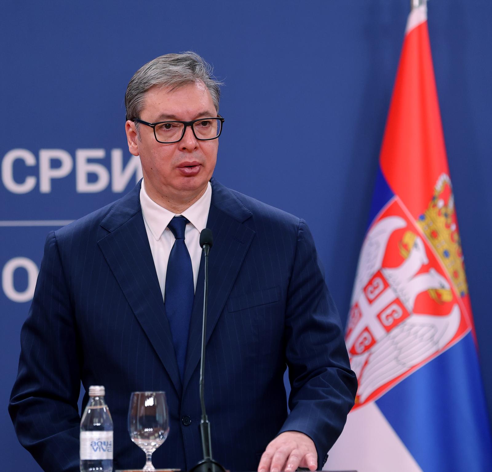 25, October, 2024, Belgrade - Statements for the media by the President of the Republic of Serbia, Aleksandar Vucic, and the President of the European Commission, Ursula von der Leyen. Aleksandar Vucic. Photo: M.M./ATAImages

25, oktobar, 2024, Beograd - Izjave za medije predsednika Republike Srbije Aleksandra Vucica i predsednice Evropske komisije Ursule fon der Lajen. Photo: M.M./ATAImages Photo: M.M./PIXSELL