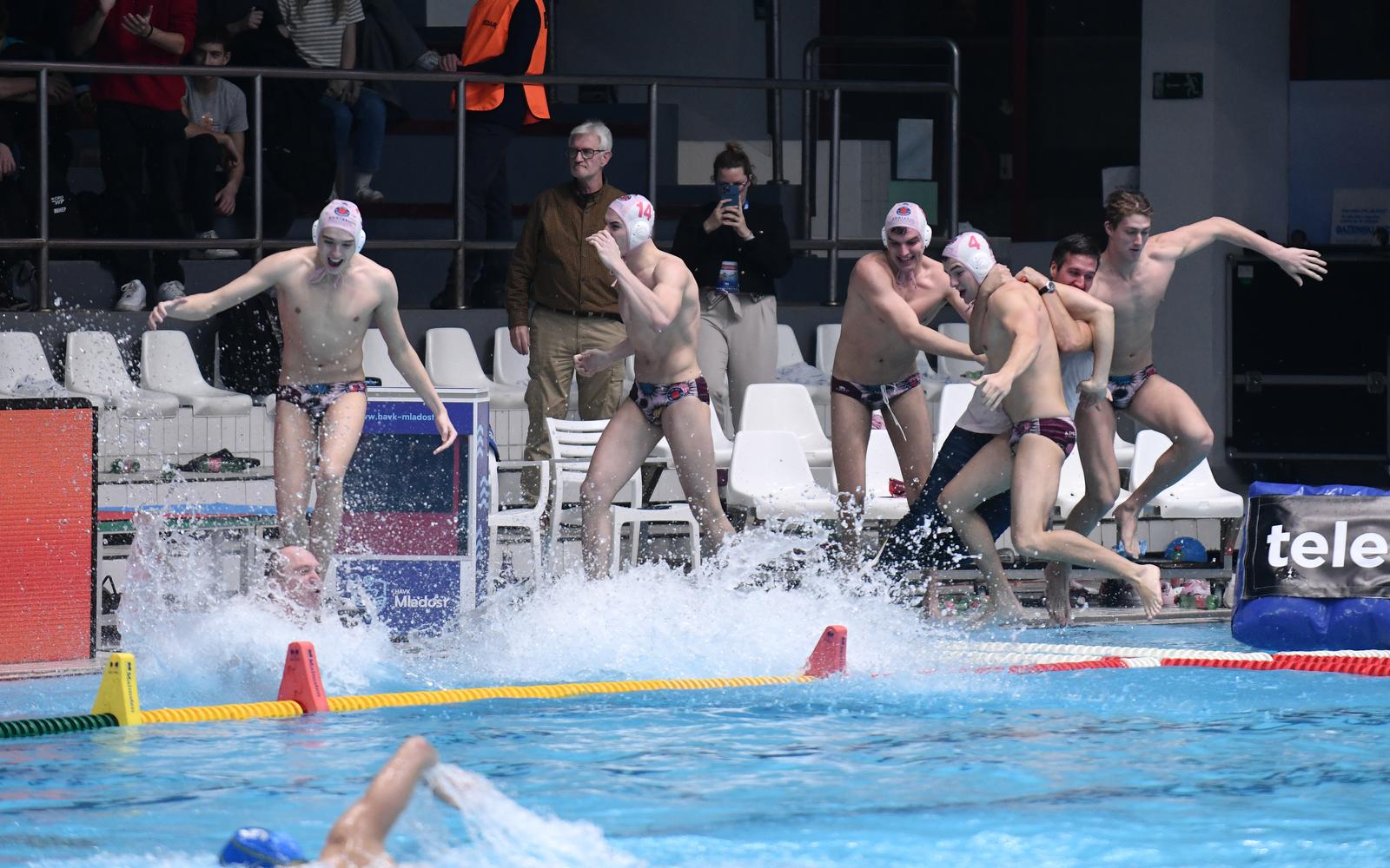 27.11.2024., Sportski park Mladost, Zagreb - Finale Kupa Hrvatske u vaterpolu za muske, VK Jug Adriatic osiguranje - VK Jadran Split. Vaterpolisti Juga osvojili su Kup Hrvatske. Photo: Josip Mikacic/PIXSELL