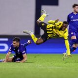 27.11.2024., stadion Maksimir, zagreb - UEFA Liga prvaka, grupna faza, 5. kolo, GNK Dinamo - Borussia Dortmund. Raul Torrente, Jamie Gittens Photo: Luka Stanzl/PIXSELL