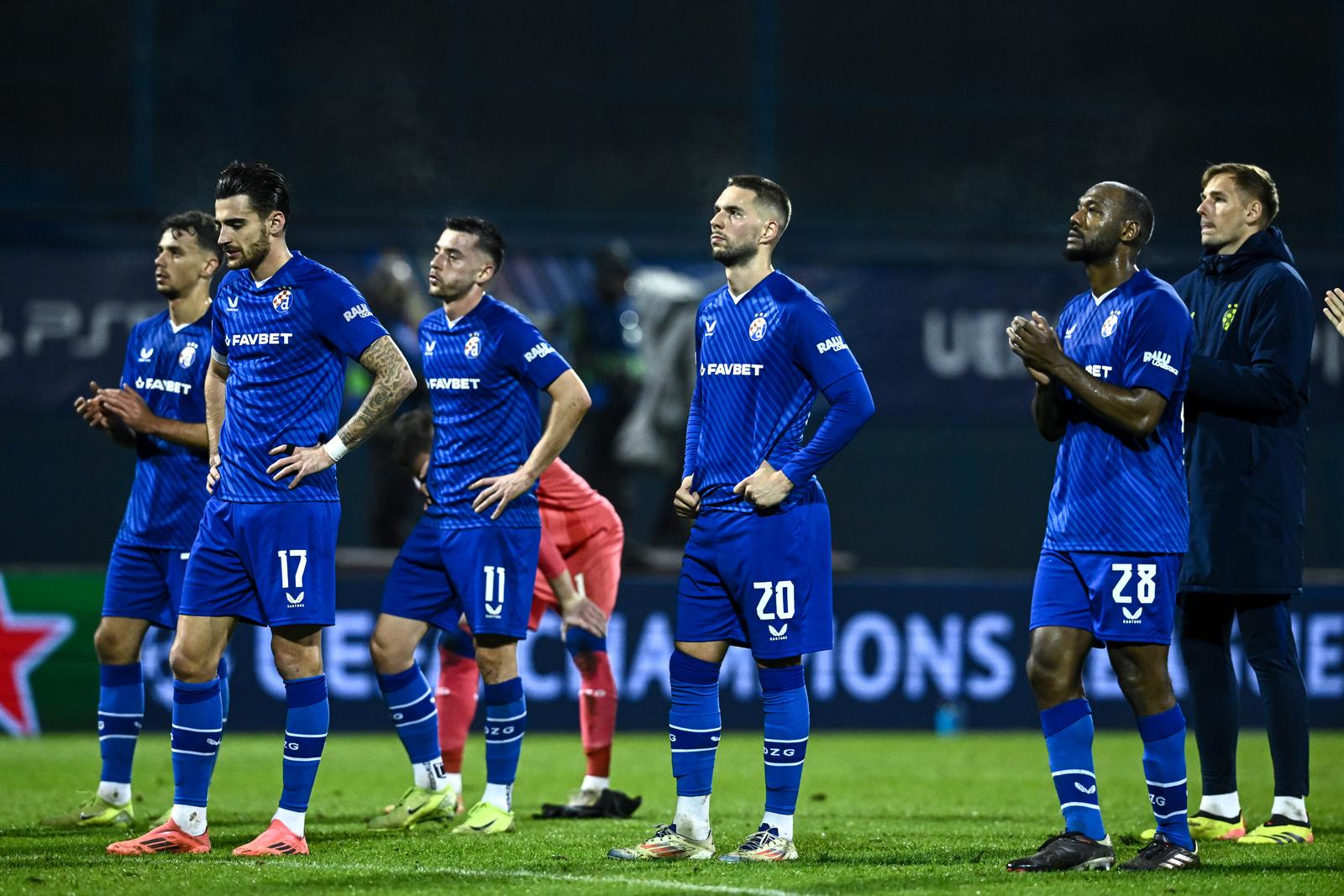 27.11.2024., stadion Maksimir, zagreb - UEFA Liga prvaka, grupna faza, 5. kolo, GNK Dinamo - Borussia Dortmund. Sandro Kulenovic, Marko Pjaca, Kevin Theophile-Catherine Photo: Marko Lukunic/PIXSELL