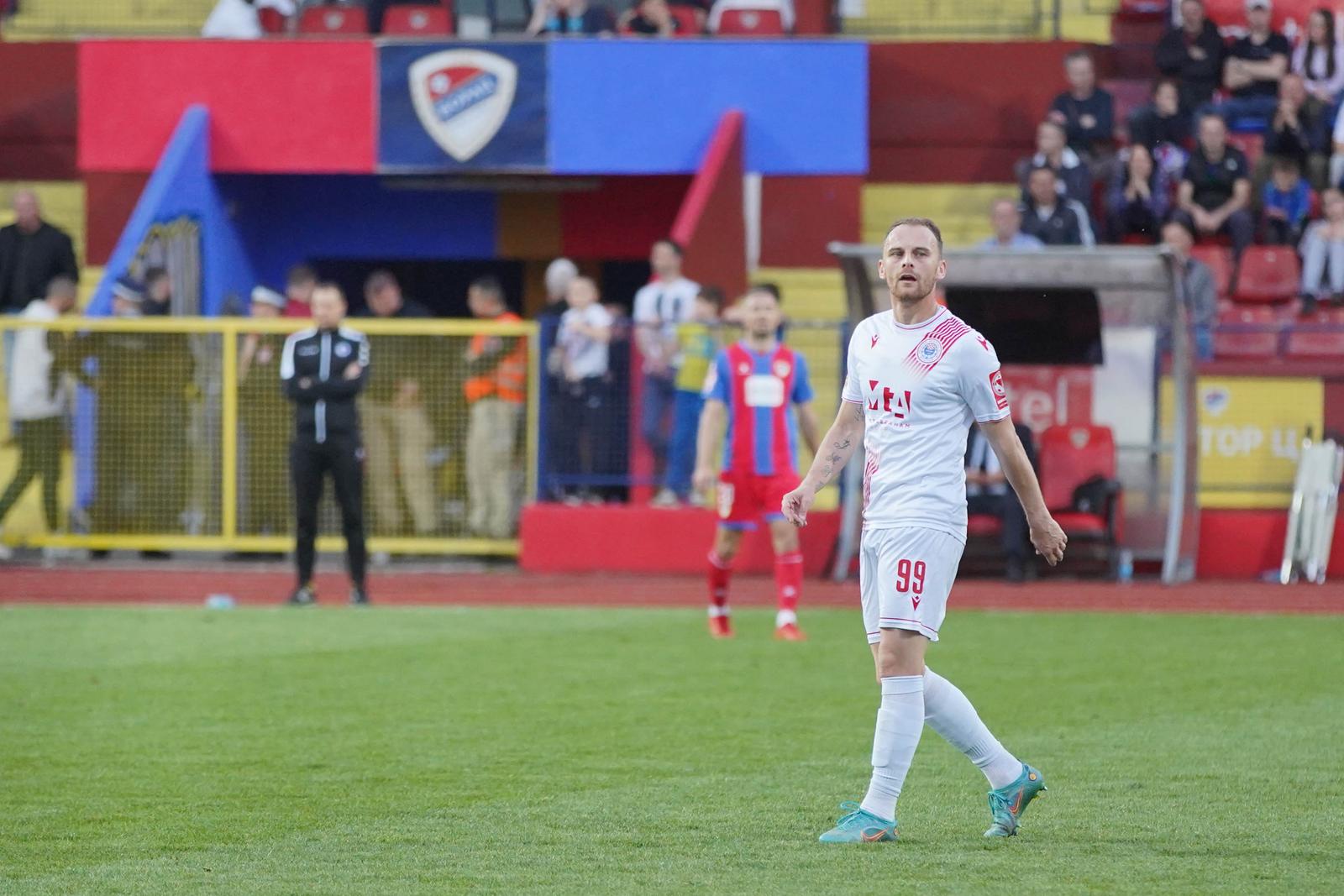 30.03.2024., Gradski stadion, Banja Luka (BiH) - U derbi utakmici 24. kola Wwin lige BiH nogometasi Zrinjski su danas na Gradskom stadionu u Banjaluci savladali ekipu Borca sa 2:1. Strijelci za Zrinjski su bili Tarik Ramis i Tomislav Kis, dok je za Borac pogodio Maks Juraj Celic. Photo: Dejan Rakita/PIXSELL/PIXSELL