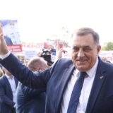 30.10.2024., Sarajevo, Bosna i Hercegovina - Predsjednik bh. entiteta RS Milorad Dodik stigao je danas u sud BiH, a kao i u prijasnjim rocistima, ispred zgrade su ga docekale pristase. Photo: Armin Durgut/PIXSELL