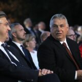 25.06.2021., Ljubljana, Slovenija - Svecanosti u povodu obiljezavanja Dana drzavnosti Republike Slovenije i preuzimanja slovenskog predsjedanja Vijecem Europske unije. Andrej Plenkovic, Viktor Orban.