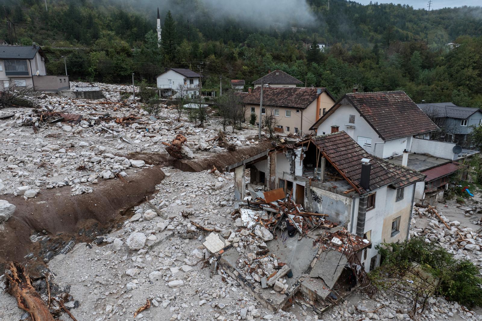 A drone view shows the aftermath of deadly floods and landslides in the village of Donja Jablanica, Bosnia and Herzegovina, October 6, 2024.REUTERS/Marko Djurica Photo: MARKO DJURICA/REUTERS