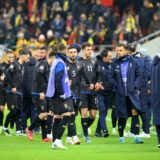 Soccer Football - Nations League - Group Stage - Romania v Kosovo - The National Arena, Bucharest, Romania - November 15, 2024 Kosovo's Lumbardh Dellova and teammates walk off the pitch before the end of the match Inquam Photos via REUTERS/George Calin ROMANIA OUT. NO COMMERCIAL OR EDITORIAL SALES IN ROMANIA. THIS IMAGE HAS BEEN SUPPLIED BY A THIRD PARTY. Photo: GEORGE CALIN/REUTERS