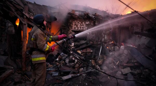 In this handout photograph taken and released by the Ukrainian Emergency Service on November 17, 2024, a Ukrainian rescuer works to extinguish a fire in a building following a drone attack in Mykolaiv. Ukraine's energy operator DTEK on November 17, 2024 announced "emergency power cuts" in the Kyiv region and two others in the east after authorities revealed Russia had launched a "massive" aerial attack on the energy grid.,Image: 935408038, License: Rights-managed, Restrictions: RESTRICTED TO EDITORIAL USE - MANDATORY CREDIT "AFP PHOTO / UKRAINIAN EMERGENCY SERVICE" - NO MARKETING NO ADVERTISING CAMPAIGNS - DISTRIBUTED AS A SERVICE TO CLIENTS, ***
HANDOUT image or SOCIAL MEDIA IMAGE or FILMSTILL for EDITORIAL USE ONLY! * Please note: Fees charged by Profimedia are for the Profimedia's services only, and do not, nor are they intended to, convey to the user any ownership of Copyright or License in the material. Profimedia does not claim any ownership including but not limited to Copyright or License in the attached material. By publishing this material you (the user) expressly agree to indemnify and to hold Profimedia and its directors, shareholders and employees harmless from any loss, claims, damages, demands, expenses (including legal fees), or any causes of action or allegation against Profimedia arising out of or connected in any way with publication of the material. Profimedia does not claim any copyright or license in the attached materials. Any downloading fees charged by Profimedia are for Profimedia's services only. * Handling Fee Only 
***, Model Release: no, Credit line: Handout / AFP / Profimedia