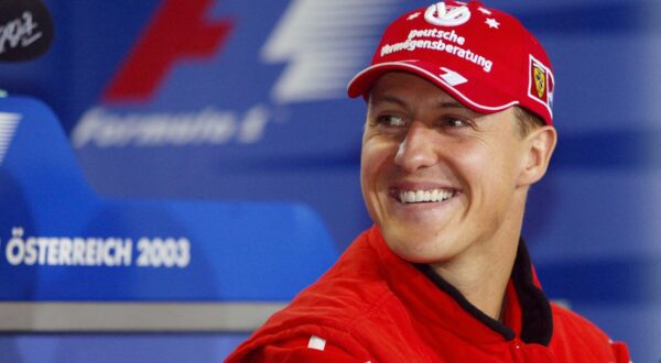 German Ferrari driver Michael Schumacher smiles during a press point in the media center of the Spielberg racetrack, 15 May 2003 three days before the Austrian Formula One Grand Prix.    AFP PHOTO PATRICK HERTZOG,Image: 69696528, License: Rights-managed, Restrictions: DV2, Model Release: no, Credit line: Patrick HERTZOG / AFP / Profimedia