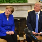 US President Donald Trump meets with German Chancellor Angela Merkel in the Oval Office of the White House on April 27, 2018 in Washington,DC.,Image: 369920440, License: Rights-managed, Restrictions: , Model Release: no, Credit line: MANDEL NGAN / AFP / Profimedia