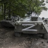 This photograph taken on September 10, 2022 shows Russian military vehicles in Balakliya, Kharkiv region, amid the Russian invasion of Ukraine. Moscow's announcement alongside Kyiv's claim to have entered the town of Kupiansk are the most significant shifts in battlefield dynamics after months of fighting in eastern Ukraine that has been dominated by Moscow.,Image: 721446754, License: Rights-managed, Restrictions: , Model Release: no, Credit line: Juan BARRETO / AFP / Profimedia