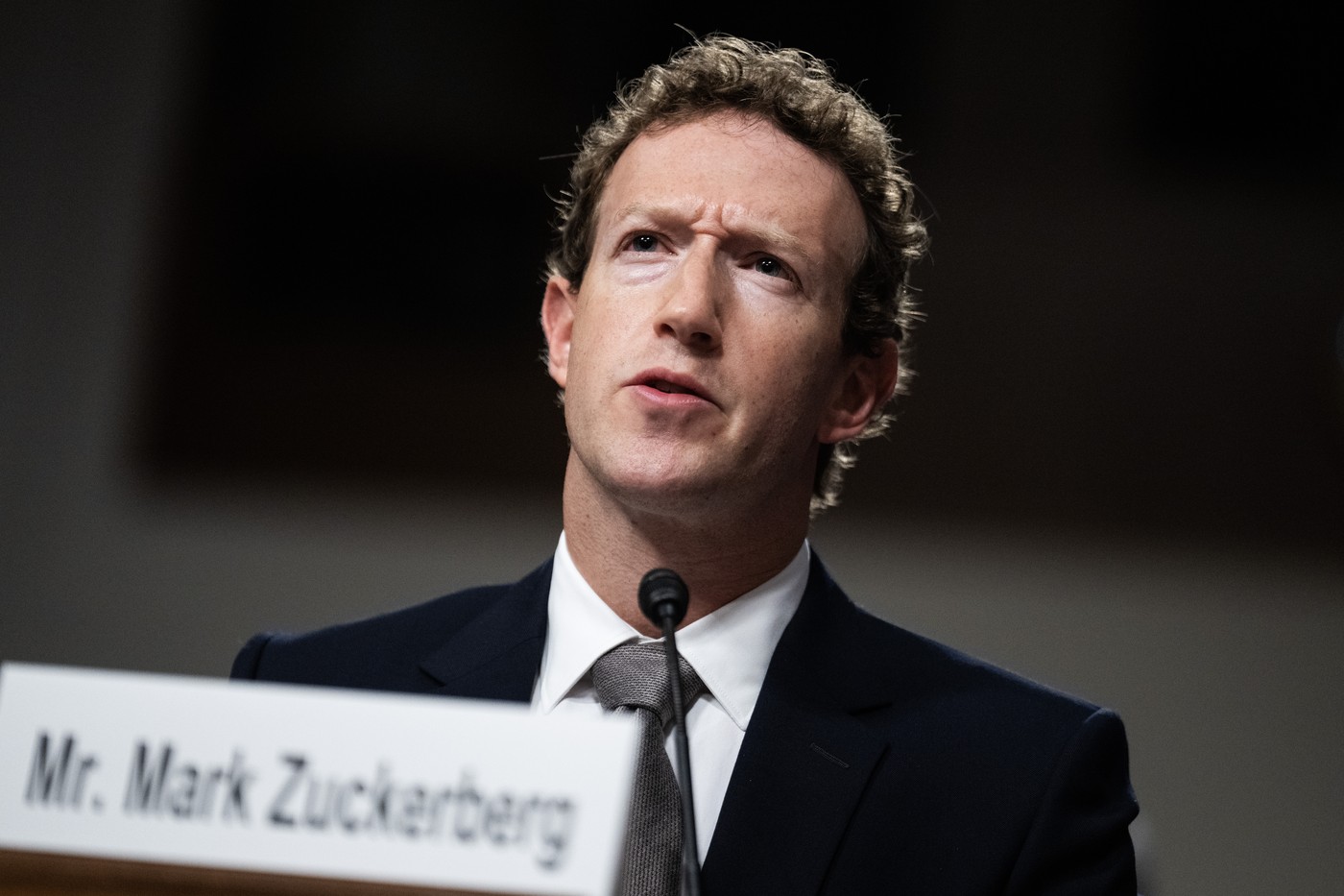 UNITED STATES - JANUARY 31: Mark Zuckerberg, CEO of Meta, testifies during the Senate Judiciary Committee hearing titled “Big Tech and the Online Child Sexual Exploitation Crisis,” in Dirksen building on Wednesday, January 31, 2024. (Tom Williams/CQ Roll Call/Sipa USA),Image: 842209868, License: Rights-managed, Restrictions: *** World Rights *** Minimum Rates Apply in the US: $75 for Print, $20 for Web ***, Model Release: no, Credit line: CQ-Roll Call / ddp USA / Profimedia