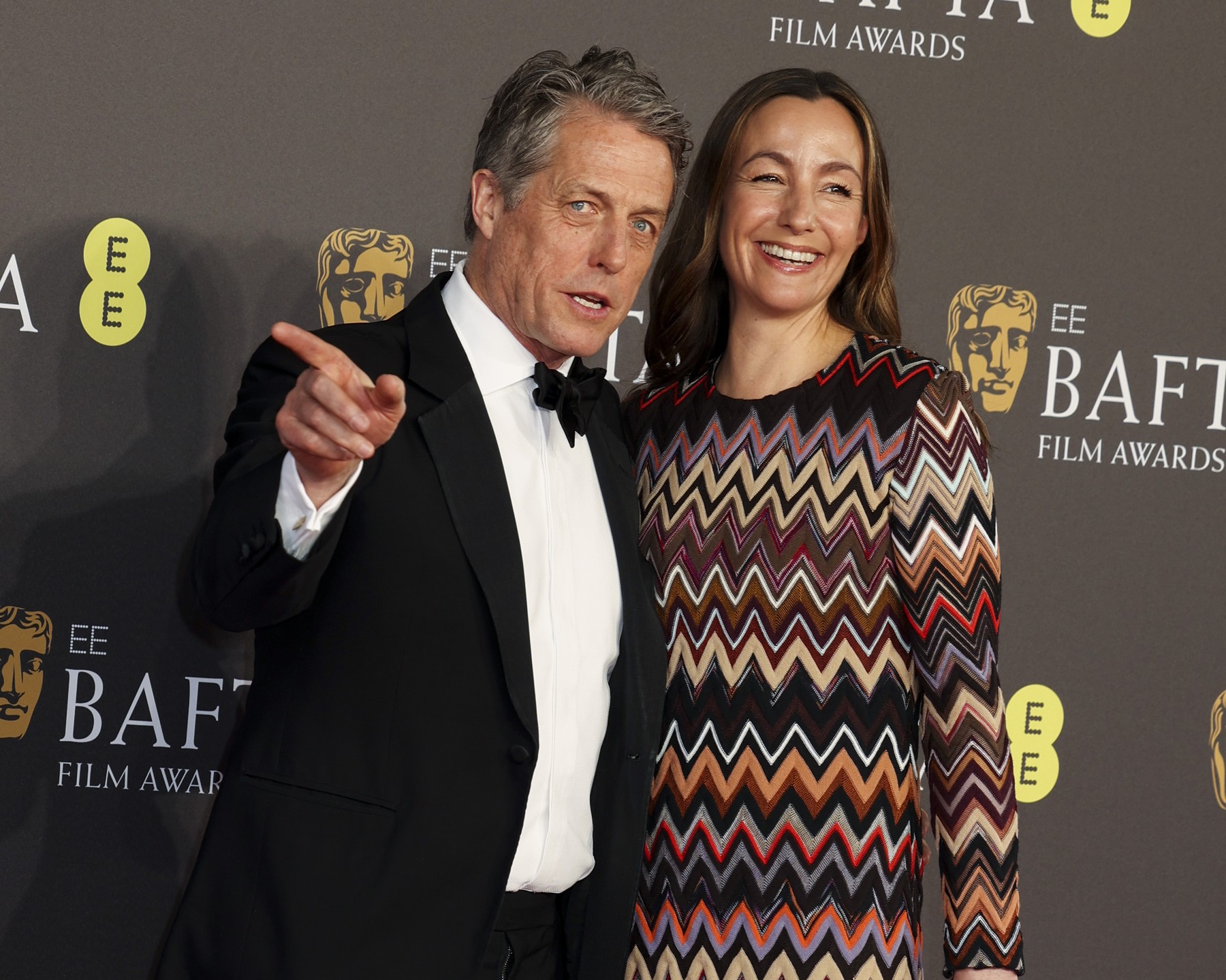 February 18, 2024, London, United Kingdom: Hugh Grant and Anna Elisabet Eberstein attend the British Academy Film Awards 2024 at the Royal Festival Hall in Waterloo, London.,Image: 848894576, License: Rights-managed, Restrictions: , Model Release: no, Credit line: Cat Morley / Zuma Press / Profimedia