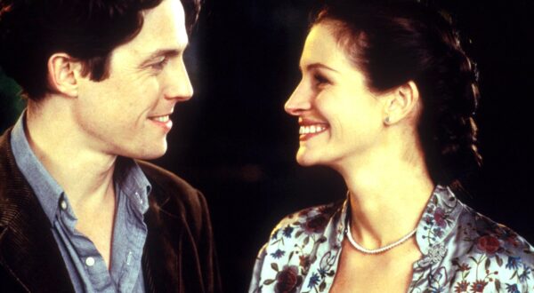 Julia Roberts and Hugh Grant in the film Notting Hill 1999,Image: 893830528, License: Rights-managed, Restrictions: Film still issued for publicity release. Copyright remains with the film studio. Non editorial usage may require additional rights clearance., Model Release: no, Credit line: TopFoto / Topfoto / Profimedia