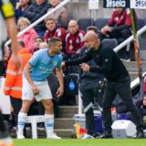 Newcastle United FC v Manchester City FC Manchester City Manager Pep Guardiola talks to Manchester City midfielder Mateo Kovacic 8 during the Newcastle United FC v Manchester City FC English Premier League match at St.James Park, Newcastle, England, United Kingdom on 28 September 2024 Editorial use only. All images are copyright Every Second Media Limited. No images may be reproduced without prior permission. All rights reserved. Premier League and Football League images are subject to licensing agreements with Football DataCo Limited. see https://www.football-dataco.com Copyright: x/EveryxSecondxMediax ESM-1143-0056,Image: 913177941, License: Rights-managed, Restrictions: , Model Release: no, Credit line: IMAGO / imago sportfotodienst / Profimedia