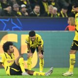 Dortmund's German forward #27 Karim Adeyemi lays injured on the pitch during the UEFA Champions League football match between Borussia Dortmund and Celtic in Dortmund, western Germany on October 1, 2024.,Image: 914862943, License: Rights-managed, Restrictions: , Model Release: no, Credit line: INA FASSBENDER / AFP / Profimedia