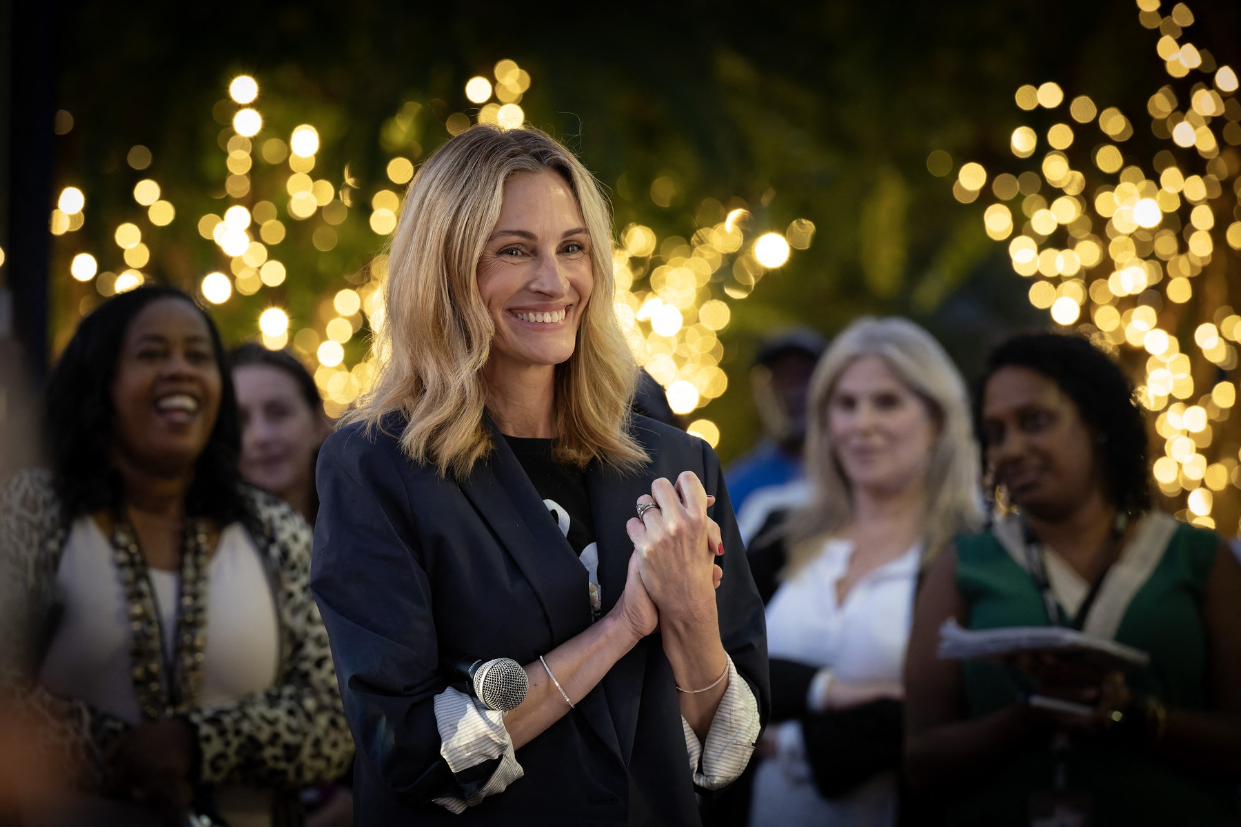 October 9, 2024, Canton, Georgia, USA: Smyrna, Georgia native and actress Julia Roberts waits to address the crowd at a womenâ€™s reproductive rights rally for Kamala Harris  in the heart of a strongly Republican county.
09 Oct 2024
Pictured: October 9, 2024, Canton, Georgia, USA: Smyrna, Georgia native and actress Julia Roberts waits to address the crowd at a womenâ€™s reproductive rights rally for Kamala Harris  in the heart of a strongly Republican county.,Image: 918908987, License: Rights-managed, Restrictions: NO Argentina, Australia, Bolivia, Brazil, Chile, Colombia, Finland, France, Georgia, Hungary, Japan, Mexico, Netherlands, New Zealand, Poland, Romania, Russia, South Africa, Uruguay, Model Release: no, Credit line: ZUMAPRESS.com / MEGA / The Mega Agency / Profimedia