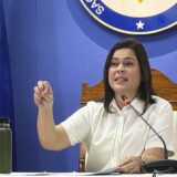 Philippine Vice President Sara Duterte holds a press conference in Manila on Oct. 18, 2024.,Image: 923378097, License: Rights-managed, Restrictions: , Model Release: no, Credit line: Kyodo/Newscom / Newscom / Profimedia