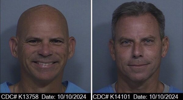 Los Angeles, CA  - Parent killers the Menendez brothers Lyle (left, bald) and Erik, right (with hair), pose for their latest mugshots ahead of their expected released from jail after 35 years’ incarceration. The brothers’ pics were taken on October 10, 2024.

BACKGRID USA 26 OCTOBER 2024,Image: 926697499, License: Rights-managed, Restrictions: , Model Release: no, Pictured: Erik Menendez, Lyle Menendez, Credit line: CDCR / BACKGRID / Backgrid USA / Profimedia