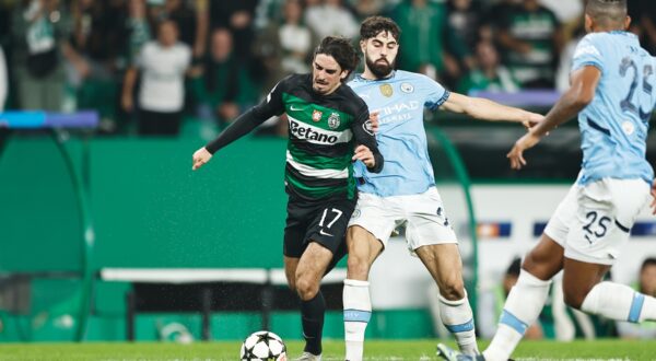 (L-R) Francisco Trincao (SportingCP), Josko Gvardiol (ManC), NOVEMBER 5, 2024 - Football / Soccer : UEFA Champions League League phase match day 4 between Sporting Clube de Portugal 4-1 Manchester City at the Estadio Jose Alvalade in Lisbon, Portugal.,Image: 930978337, License: Rights-managed, Restrictions: No third party sales, Model Release: no, Credit line: Mutsu Kawamori / AFLO / Profimedia