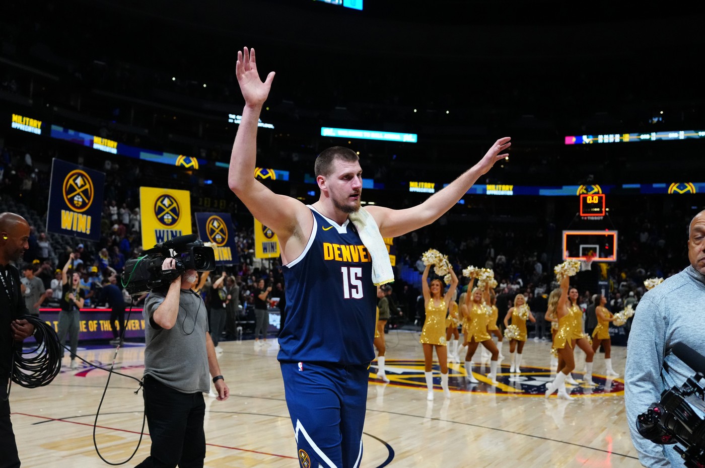 Nov 10, 2024; Denver, Colorado, USA; Denver Nuggets center Nikola Jokic (15) following the win over the Dallas Mavericks at Ball Arena.,Image: 932930560, License: Rights-managed, Restrictions: *** Worldwide Rights Except Baltics, China, Denmark, Finland, Germany, Hong Kong, Japan, Macau, Norway, Poland, South Korea, Sweden, and Taiwan *** No sales outside your territory. No 3rd parties. No redistribution ***, Model Release: no, Credit line: Imagn Images / ddp USA / Profimedia