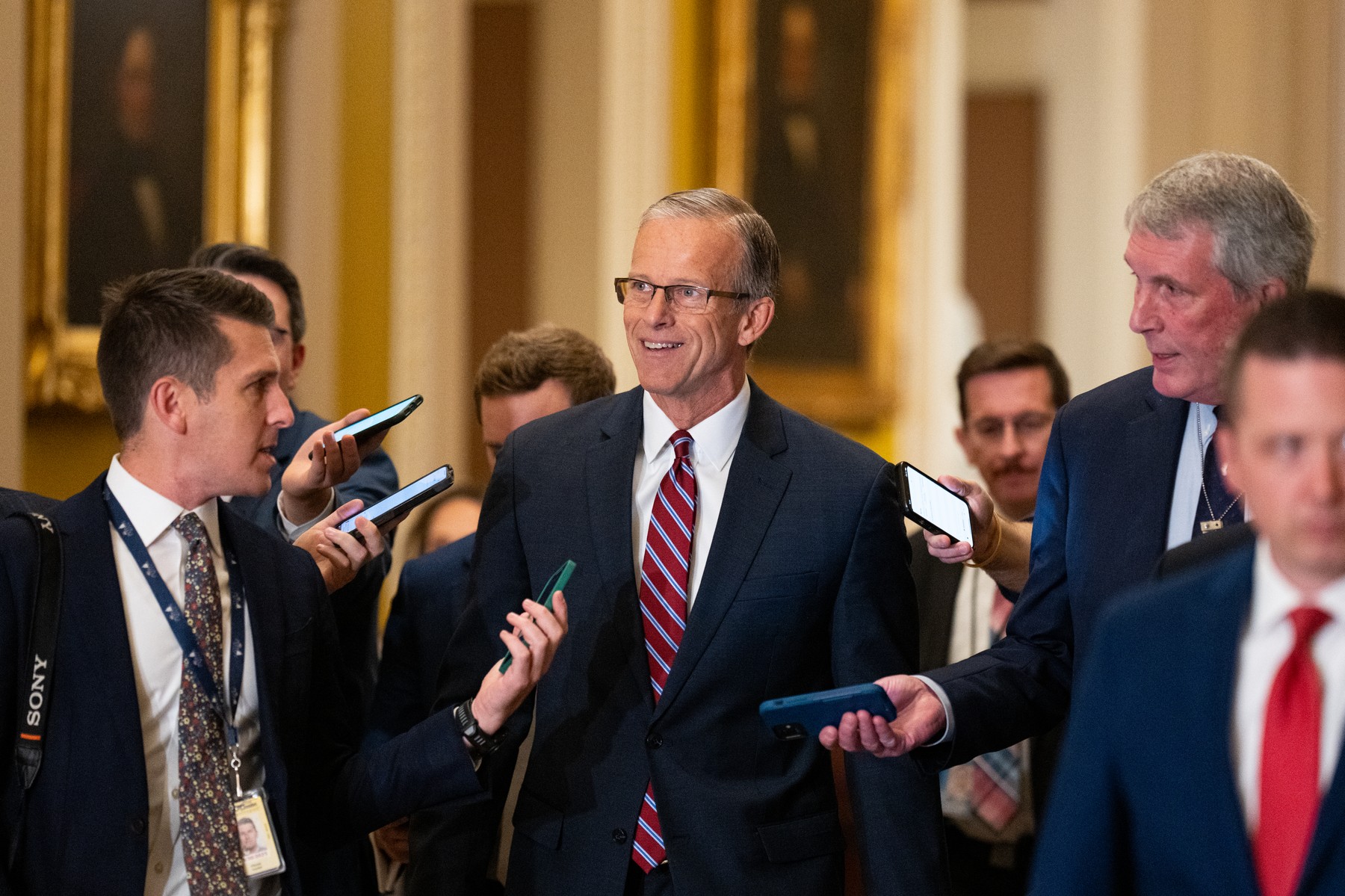 UNITED STATES - NOVEMBER 13: Sen. John Thune, R-S. Dak., arrives for the Senate Republicans leadership election in the Capitol on Wednesday, November 13, 2024. (Bill Clark/CQ Roll Call/Sipa USA),Image: 934026437, License: Rights-managed, Restrictions: *** World Rights *** Minimum Rates Apply in the US: $75 for Print, $20 for Web ***, Model Release: no, Credit line: CQ-Roll Call / ddp USA / Profimedia