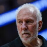 (FILES) San Antonio Spurs' head coach Gregg Popovich looks on during the NBA preseason game between the San Antonio Spurs and Golden State Warriors at Chase Center in San Francisco, California on October 20, 2023.  Popovich suffered a "mild stroke" earlier this month but is expected to make a full recovery, the team said on November 13, 2024. The 75-year-old Popovich has missed the past six games with what was initially described as an undisclosed health issue.,Image: 934027617, License: Rights-managed, Restrictions: , Model Release: no, Credit line: Loren Elliott / AFP / Profimedia