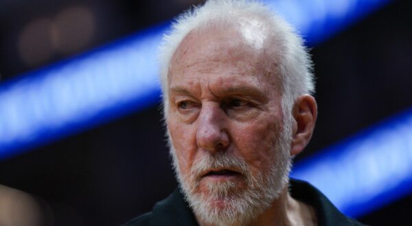 (FILES) San Antonio Spurs' head coach Gregg Popovich looks on during the NBA preseason game between the San Antonio Spurs and Golden State Warriors at Chase Center in San Francisco, California on October 20, 2023.  Popovich suffered a "mild stroke" earlier this month but is expected to make a full recovery, the team said on November 13, 2024. The 75-year-old Popovich has missed the past six games with what was initially described as an undisclosed health issue.,Image: 934027617, License: Rights-managed, Restrictions: , Model Release: no, Credit line: Loren Elliott / AFP / Profimedia