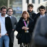 Gisele Pelicot (C) leaves the courthouse with her son Florian (L) and her lawyer Stephane Babonneau (R) after a hearing in the trial of her former partner Dominique Pelicot accused of drugging her for nearly ten years and inviting strangers to rape her at their home in Mazan, a small town in the south of France, in Avignon, on November 19, 2024. The trial enters its final stages, with the final set of accused set to testify ahead of sentencing requests later in the week and a verdict next month. The case of 71-year-old Dominique Pelicot has sparked horror, protests and a debate about male violence in French society. If convicted, he would emerge from the historic trial with a record as one of France's worst sex offenders.,Image: 936320513, License: Rights-managed, Restrictions: , Model Release: no, Credit line: Christophe SIMON / AFP / Profimedia