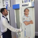 A locker used by Luka Modric in the 2017/18-2021/22 seasons, the Real Madrid first-team changing room at their Santiago Bernabeu Stadium is on display at Sotheby's in London, who are auctioning them online with a portion of the proceeds going to the Real Madrid Foundation. Picture date: Wednesday November 20, 2024.,Image: 936828253, License: Rights-managed, Restrictions: , Model Release: no, Credit line: Lucy North / PA Images / Profimedia