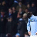 Manchester City's Croatian defender #24 Josko Gvardiol reacts at the end of the UEFA Champions League football match between Manchester City and Feyenoord at the Etihad Stadium in Manchester, north west England, on November 26, 2024. Manchester City and Feyenoord equalised 3 - 3.,Image: 939619107, License: Rights-managed, Restrictions: , Model Release: no, Credit line: Darren Staples / AFP / Profimedia