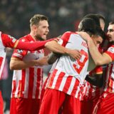 Crvena Zvezda Beograd's Bosnian midfielder #06 Rade Krunic (C) celebrates with teammates after scoring his team's second goal during the UEFA Champions League football match between Crvena Zvezda and Stuttgart at the Rajko Mitic Stadium in Belgrade on November 27, 2024.,Image: 940119084, License: Rights-managed, Restrictions: , Model Release: no, Credit line: OLIVER BUNIC / AFP / Profimedia