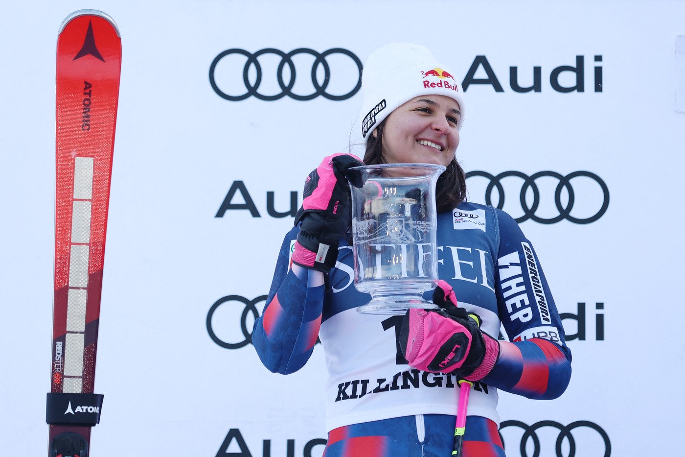 KILLINGTON, VERMONT - NOVEMBER 30: Zrinka Ljutic of Croati reacts after taking second in the Women's Giant Slalom during the STIFEL Killington FIS World Cup race at Killington Resort on November 30, 2024 in Killington, Vermont.   Sarah Stier,Image: 941303094, License: Rights-managed, Restrictions: , Model Release: no, Credit line: Sarah Stier / Getty images / Profimedia