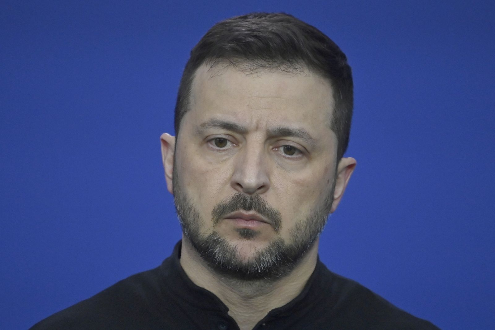 epa11708002 Ukraine's President Volodymyr Zelensky attends a press conference after the 5th summit of the European Political Community (EPC) in Puskas Arena in Budapest, Hungary, 07 November 2024.  EPA/ZOLTAN BALOGH HUNGARY OUT