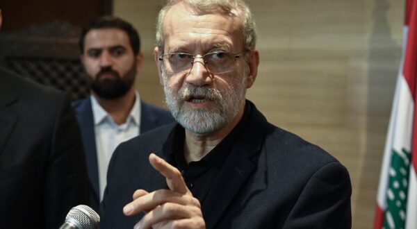 epa11722345 Senior Advisor to Iran's Supreme Leader Ayatollah Sayyed Ali Khamenei, Ali Larijani speaks at a press conference after a meeting with Lebanese Parliament Speaker Nabih Berri in Beirut, Lebanon, 15 November 2024. Larijani is in Beirut to meet with senior Lebanese officials to discuss bilateral relations and the ongoing conflict between Israel and Hezbollah. Larijani expressed Iran's support in current talks on a ceasefire in the Israel-Hezbollah conflict.  EPA/ABBAS SALMAN