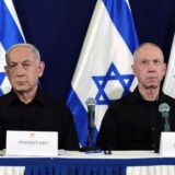 epa11732793 epa11703358 (FILE) - Israel's Prime Minister Benjamin Netanyahu (L) and Defense Minister Yoav Gallant (R) address a press conference at Kirya military base in Tel Aviv, Israel, 28 October 2023 (reissued 21 November 2024). Judges at the International Criminal Court (ICC) have issued arrest warrants for Benjamin Netanyahu and Yoav Gallant, as well as Hamas military commander Mohammed Deif over alleged war crimes and crimes against humanity during the war between Israel and Hamas.  EPA/ABIR SULTAN / POOL