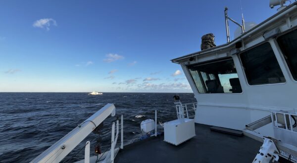 epa11741858 A handout photo made available by the Finnish Border Guard shows the boat of the Finnish guard ship Turvan on duty in the damaged area of ​​the C-Lion-1 cable in the southern Baltic Sea, 26 November 2024. The Finnish Central Criminal Police and the Border Guard continue to investigate the submarine cable between Finland and Germany that was broken a week ago.  EPA/FINNISH BORDER GUARD HANDOUT HANDOUT HANDOUT EDITORIAL USE ONLY/NO SALES