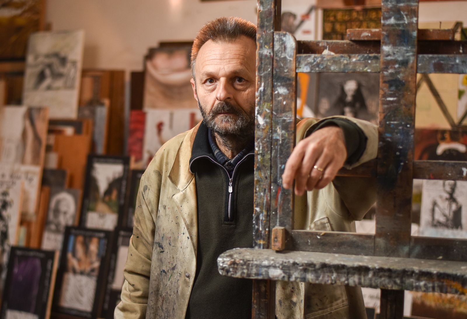 12.12.2024., Zagreb - Ivica Malcic, akademski slikar. 

Photo Sasa ZinajaNFoto