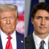 (COMBO) This combination of pictures created on November 29, 2024 shows
former US President and Republican presidential candidate Donald Trump (L) looking on during a campaign rally at PPG Paints Arena in Pittsburgh, Pennsylvania on November 4, 2024 and Canadian Prime Minister Justin Trudeau looking on during a press conference with French President Emmanuel Macron in Montreal, Canada, on September 26, 2024.
 Canadian Prime Minister Justin Trudeau arrived in Palm Beach, Florida, on November 30, 2024 for what Canadian and American media said was a meeting with US President-elect Donald Trump at his Mar-a-Lago luxury estate.,Image: 940999361, License: Rights-managed, Restrictions: , Model Release: no, Credit line: CHARLY TRIBALLEAU / AFP / Profimedia